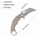 Couteau Kubey Wrath Karambit Tan Manche G10 Lame Acier 14C28N IKBS Linerlock Clip KUB261C - Livraison Gratuite