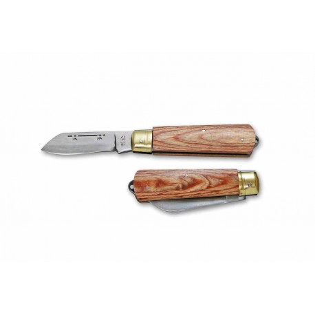 Couteau Kanetsune Slip Joint Craft Knife Lame Acier Carbone SK-4 Manche Bois Made Japan KT407 - Livraison Gratuite