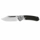 Couteau CJRB Pyrite Bowie Ebony Manche Bois Lame Acier AR-RPM9 Sand Polish IKBS Button Lock Clip J1942EBN - Livraison Gratuite