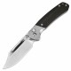 Couteau CJRB Pyrite Bowie Ebony Manche Bois Lame Acier AR-RPM9 Sand Polish IKBS Button Lock Clip J1942EBN - Livraison Gratuite