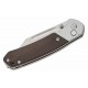 Couteau CJRB Pyrite Bowie Ebony Manche Bois Lame Acier AR-RPM9 Sand Polish IKBS Button Lock Clip J1942EBN - Livraison Gratuite