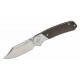 Couteau CJRB Pyrite Bowie Ebony Manche Bois Lame Acier AR-RPM9 Sand Polish IKBS Button Lock Clip J1942EBN - Livraison Gratuite