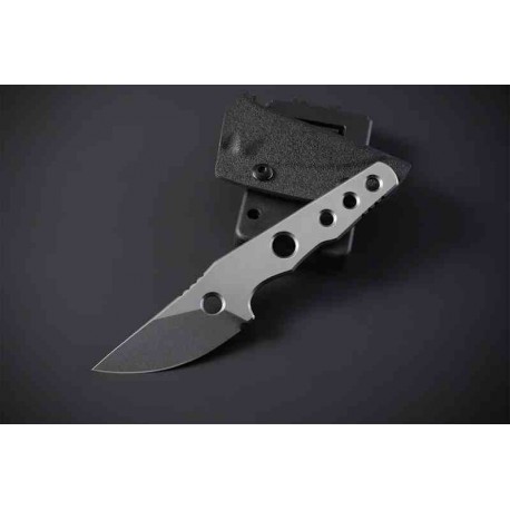 Couteau Petrified Fish Bison Lame Acier 14C28N Gray SW Manche Acier Etui Kydex Tek-Lok Clip PFKE13GAW - Livraison Gratuite