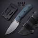 Couteau Petrified Fish Beluga Blue Manche Micarta Lame Satin Acier N690 Etui Kydex Teck Lock PFKP01FBMS - Livraison Gratuite