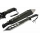 Sabre Sierra Zulu Trident Machete Lame Acier 3Cr13 Manche ABS Etui Ballistic Nylon SZ5606 - Livraison Gratuite