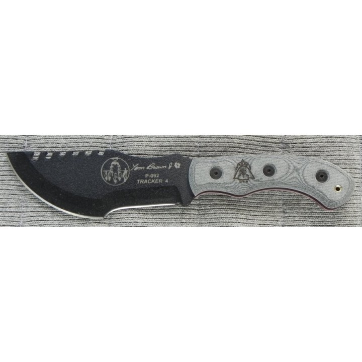 Couteau Tactical Tops Mini Tom Brown Tracker Carbone 1095 Manche Micarta Made In USA TPTBT040 - Livraison Gratuite
