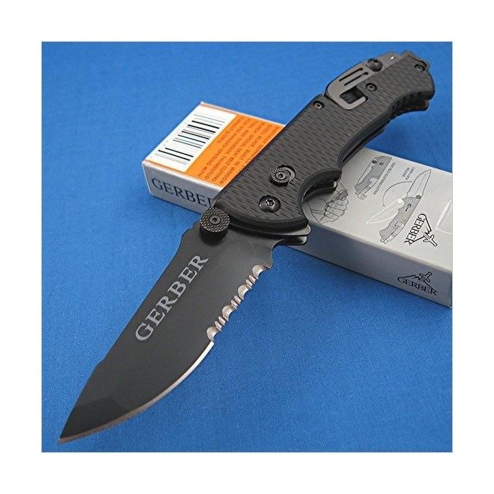 Couteau Gerber Hinderer CLS (Combat Life Saver) Acier 440 Glass Breaker G1870 - Livraison Gratuite
