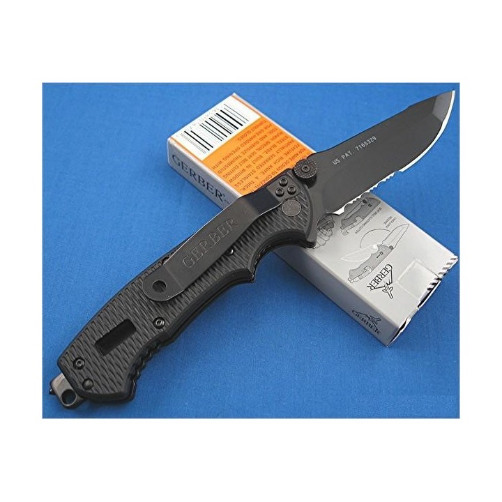 Couteau Gerber Hinderer CLS (Combat Life Saver) Acier 440 Glass Breaker G1870 - Livraison Gratuite