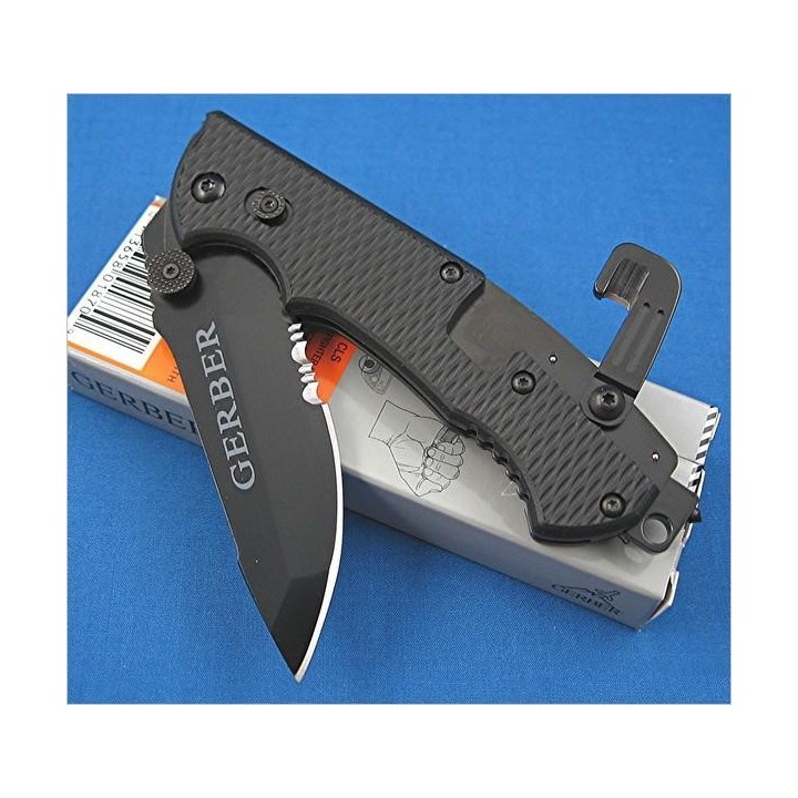Couteau Gerber Hinderer CLS (Combat Life Saver) Acier 440 Glass Breaker G1870 - Livraison Gratuite