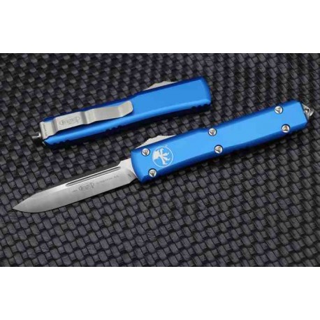Couteau Microtech 121-4BL Ultratech AUTO OTF Premium Blade Manche Blue Alu Made USA MCT1214BL - Livraison Gratuite