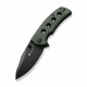 Couteau Sencut Excalis Green Micarta Lame Acier 9Cr18MoV Tanto Reverse Blk IKBS Liner Lock Clip S230683 - Livraison Gratuite
