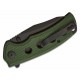 Couteau Sencut Excalis Green Micarta Lame Acier 9Cr18MoV Tanto Reverse Blk IKBS Liner Lock Clip S230683 - Livraison Gratuite