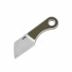 Couteau de Cou CJRB Chip Green Manche G10 Lame Cleaver Acier AR-RPM9 Etui Cuir J1939GN - Livraison Gratuite