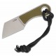 Couteau de Cou CJRB Chip Green Manche G10 Lame Cleaver Acier AR-RPM9 Etui Cuir J1939GN - Livraison Gratuite