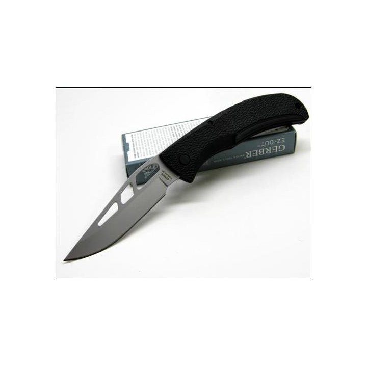 Couteau Gerber E-Z Out Plain Acier Carbone/inox Manche Zytel Made In USA G6701 - Livraison Gratuite