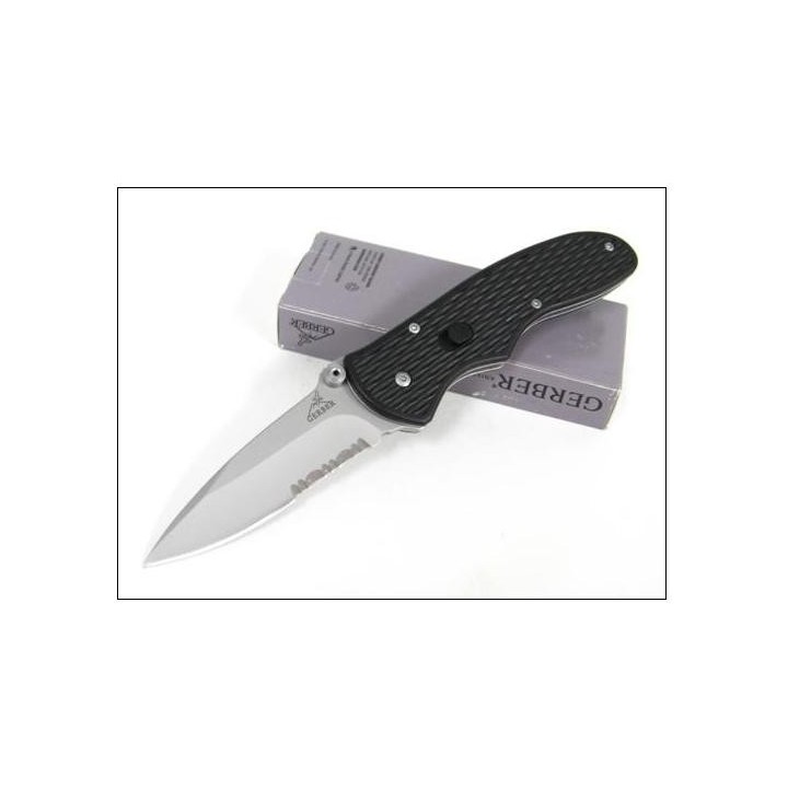 Couteau Gerber F.A.S.T. Draw Lame Acier 440 Serrated Manche Fibre Nylon G7161 - Livraison Gratuite