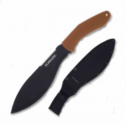 Kukkri Schrade Machete Brown Manche TPR Lame Acier 3Cr13MoV Etui Nylon SCH1121081 - Livraison Gratuite