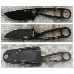 RCIBK Couteau ESEE Izula Black + Kit Acier Carbone 1095 Etui Made In USA - Livraison Gratuite