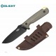 Couteau Olight Fortitude 2 Manche Micarta&G10 Lame Acier CPM-S35VN Etui Cuir OLTFORT2BK - Livraison Gratuite