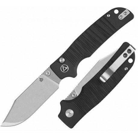  Couteau QSP Kali Black Manche G10 Lame Acier 14C28N SW IKBS Button Lock Clip QS159B1 - Livraison Gratuite