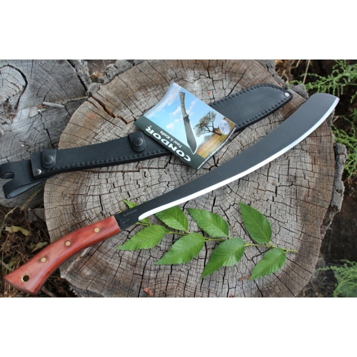 Machette Condor Parang Machete Acier Carbone 1075 Manche Bois Etui Cuir Made In El Salvador CD60940 - Livraison Gratuite 