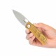 Couteau Kubey Hyde Yellow Manche Ultem Lame Acier Sandvik 14C28N IKBS Linelock Clip KUB2104I - Livraison Gratuite
