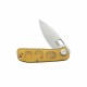 Couteau Kubey Hyde Yellow Manche Ultem Lame Acier Sandvik 14C28N IKBS Linelock Clip KUB2104I - Livraison Gratuite