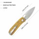 Couteau Kubey Hyde Yellow Manche Ultem Lame Acier Sandvik 14C28N IKBS Linelock Clip KUB2104I - Livraison Gratuite