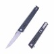Couteau Real Steel Kikashi Black Manche G10/Carbon Fiber Lame Acier 14C28N SW IKBS Linerlock Clip RS8071CS - Livraison Gratuite