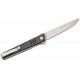 Couteau Real Steel Kikashi Black Manche G10/Carbon Fiber Lame Acier 14C28N SW IKBS Linerlock Clip RS8071CS - Livraison Gratuite