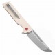 Couteau Kansept Anomaly Ivory Manche G10 Lame Tanto Acier CPM-S35VN Satin IKBS Liner Lock Clip K2038T5 - Livraison Gratuite