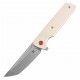Couteau Kansept Anomaly Ivory Manche G10 Lame Tanto Acier CPM-S35VN Satin IKBS Liner Lock Clip K2038T5 - Livraison Gratuite