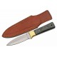 Poignard Couteau de Botte Boot Knife Lame Acier Inox Manche Bois Etui Cuir PA203493 - Livraison Gratuite