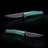 Couteau Real Steel Teres Green Manche Aluminum Lame Acier Nitro-V Black PVD IKBS Liner Lock Clip RS7111GB - Livraison Gratuite