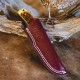 Couteau Browning Buckmark Hunter Bone Lame Acier 8Cr13MoV Manche Os Etui CUir BR0509B - Livraison Gratuite