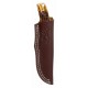 Couteau Browning Buckmark Hunter Bone Lame Acier 8Cr13MoV Manche Os Etui CUir BR0509B - Livraison Gratuite