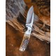 Couteau Browning Buckmark Hunter Bone Lame Acier 8Cr13MoV Manche Os Etui CUir BR0509B - Livraison Gratuite