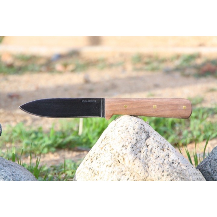 Couteau Bushcraft Condor Kephart Survival Carbone 1075 Manche Bois Etui Cuir Made El Salvador CTK24745HC - Livraison Gratuite