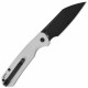 Couteau CJRB Pyrite Light Gray Manche FRN Lame Acier AR-RPM9 Wharncliffe Button Lock IKBS Clip J1945BGY - Livraison Gratuite
