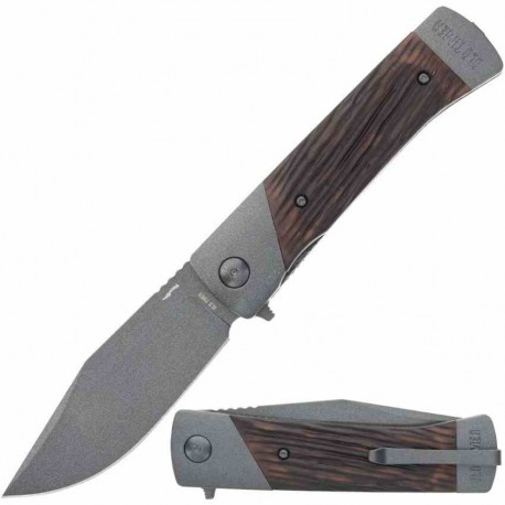 Couteau Schrade Old Timer Frontier Lame Acier 7Cr13MoV Manche Acier/Delrin Linerlock Clip SCH1209461 - Livraison Gratuite