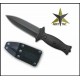 Couteau de Botte ABKT Tac Boot Double Tranchant Acier 8Cr13MoV Manche ABS Etui Plastique AB014 - Livraison Gratuite