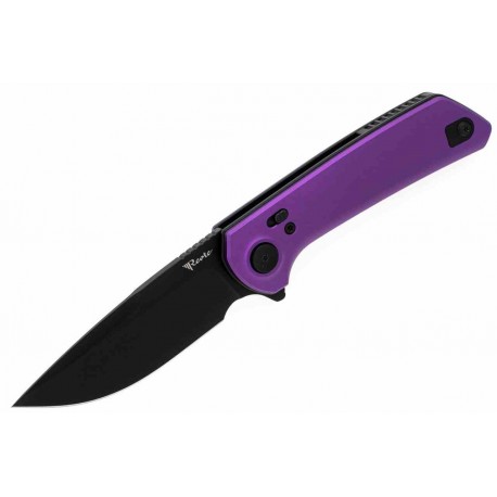 Couteau Reate Knives PL-XF Purple Manche Alu Lame Nitro-V Black Pivot Lock Clip REAPLXFA6 - Livraison Gratuite
