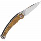 Couteau QSP Dolphin Wood Manche Bois Lame Acier 14C28N IKBS Liner Lock Clip QS161B - Livraison Gratuite