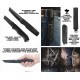 Lot de 2 Couteaux Reapr Tac Tanto 1 Fixe & 1 Folder Lame Acier 420 Etui Nylon SHF11008 - Livraison Gratuite