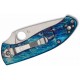 Couteau Spyderco Tenacious Blue Titanium Lame Acier D2 Framelock Clip SC122TIBLD2P - Livraison Gratuite