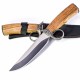 Couteau de Chasse Façon Médiéval S-Tec Lame Acier 440 Manche Bois Étui Nylon STT22042 - Livraison Gratuite