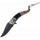 Lot de 2 Couteau Semi Automatique Indien Native Spirit Chef Lame Acier Inox Manche Avec Perles STT27026BK - Livraison Gratuite