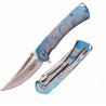 Couteau S-TEC Framelock A/O Blue Lame Acier Inoxydable Manche Acier Framelock Clip STT27207BL - Livraison Gratuite