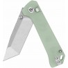 Couteau QSP Grebe Jade Manche G10 Lame Tanto Acier 14C28N IKBS Button Lock Clip QS148D1 - Livraison Gratuite