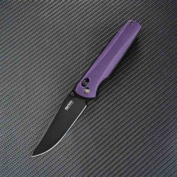 Couteau SRM 258L-GN Purple Drop Point Lame Acier D2 Manche G10 Clip Ambi Lock SRM258LGN - Livraison Gratuite